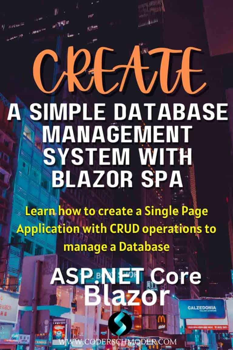 Create a Database System with Blazor Single Page Application