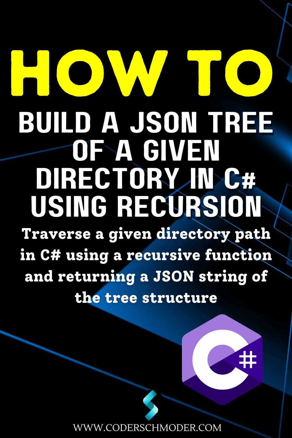 How to build a JSON tree of a given directory in C# using recursion